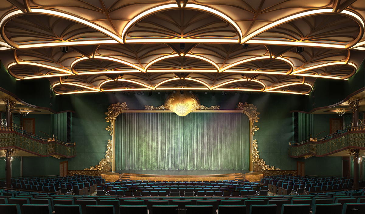 The Walt Disney Theatre will come alive with original Broadway-style stage productions. (Disney Cruise Line)